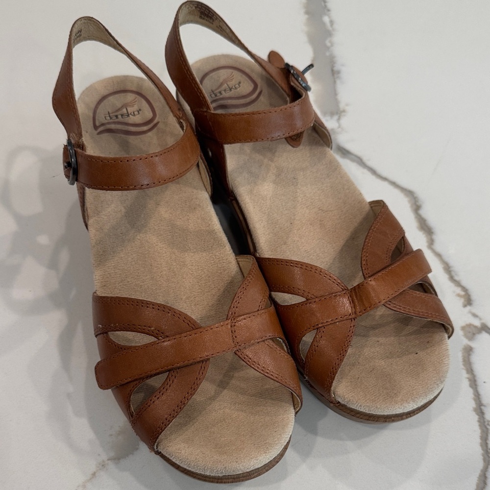 Dansko Tan Leather Sandals